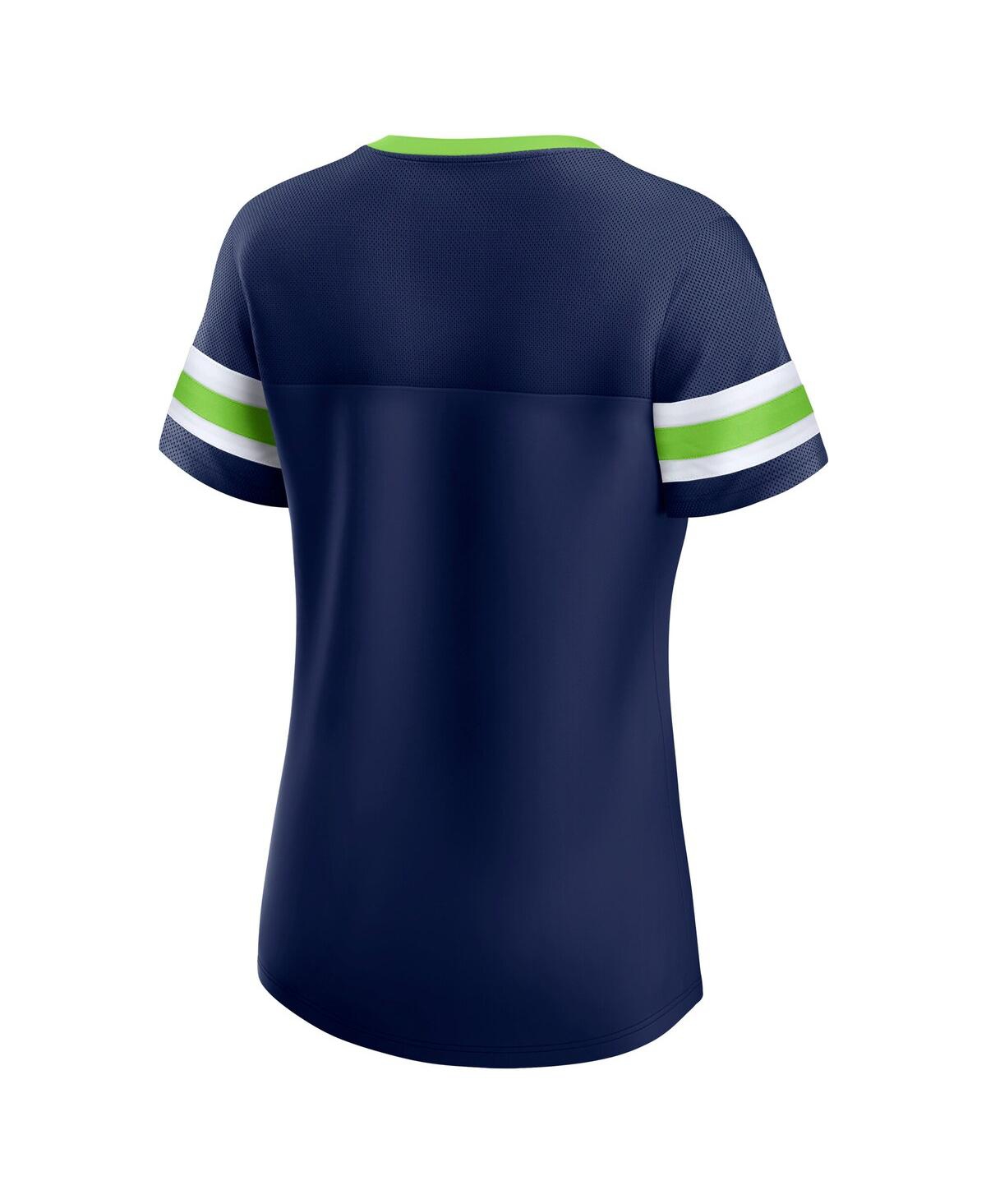 Fanatics Branded College Navy Seattle Seahawks Plus Size Original State Lace-up T-shirt In Blue