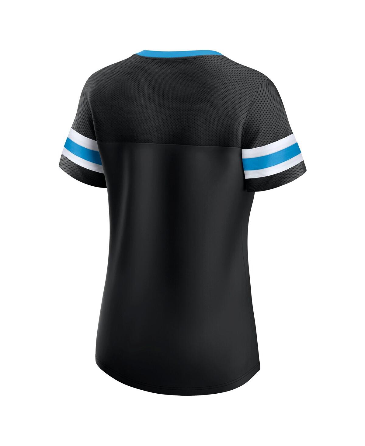 Fanatics Women'sâ Black Carolina Panthers Lace-up Bling T-shirt In Black