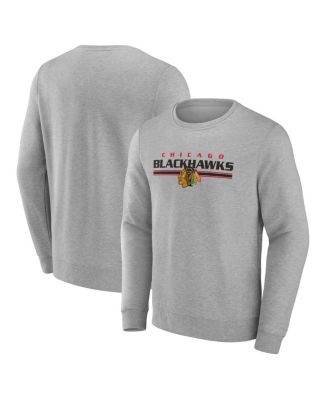 Fanatics - Men's&nbsp; Gray Chicago Blackhawks Block Party Fleece Pullover Sweatshirt