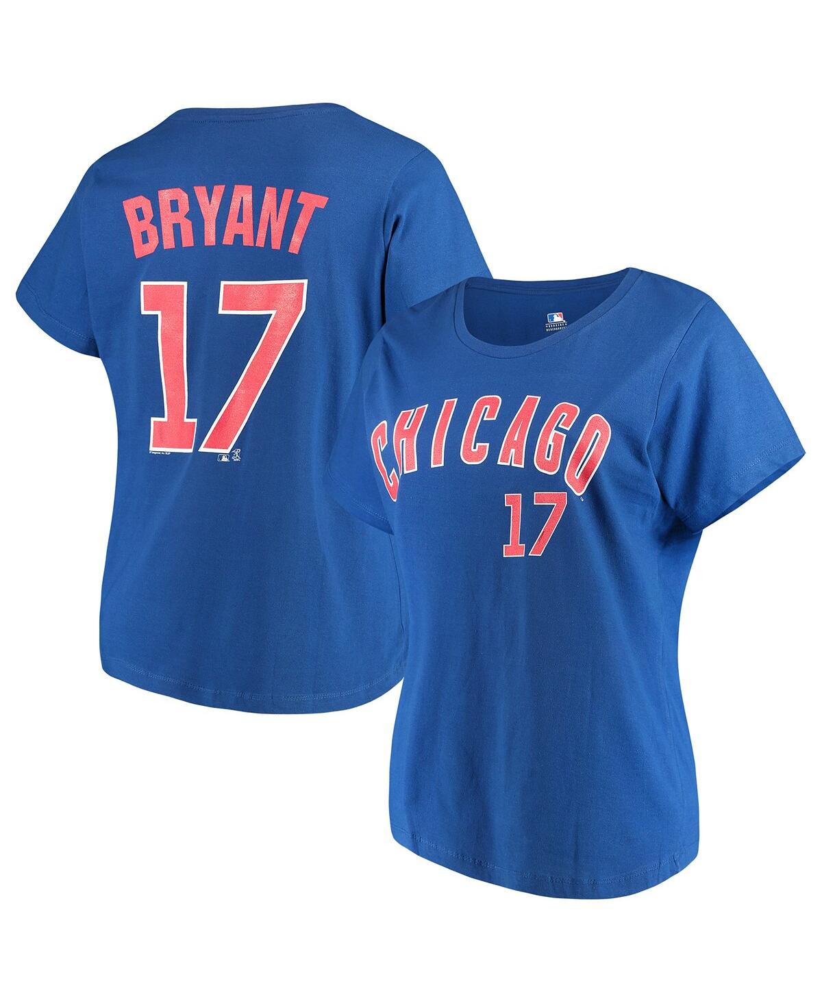 Majestic Women's Kris Bryant Royal Chicago Cubs Name Number T-shirt In Blue