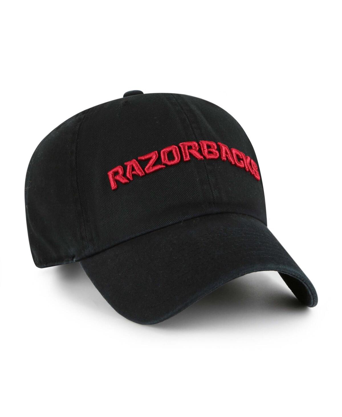 47 Brand Men's Black Arkansas Razorbacks Clean Up Adjustable Hat In Black