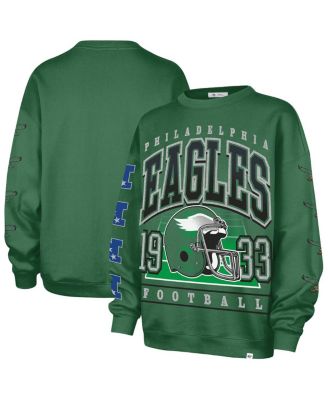 '47 Brand - Women's Kelly Green Philadelphia Eagles Go Big Oversized Pullover Sweatshirt