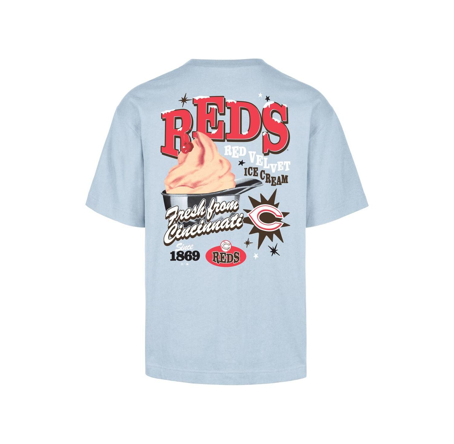 Men's Light Blue Cincinnati Reds Ice Cream Parlor Foundation T-Shirt