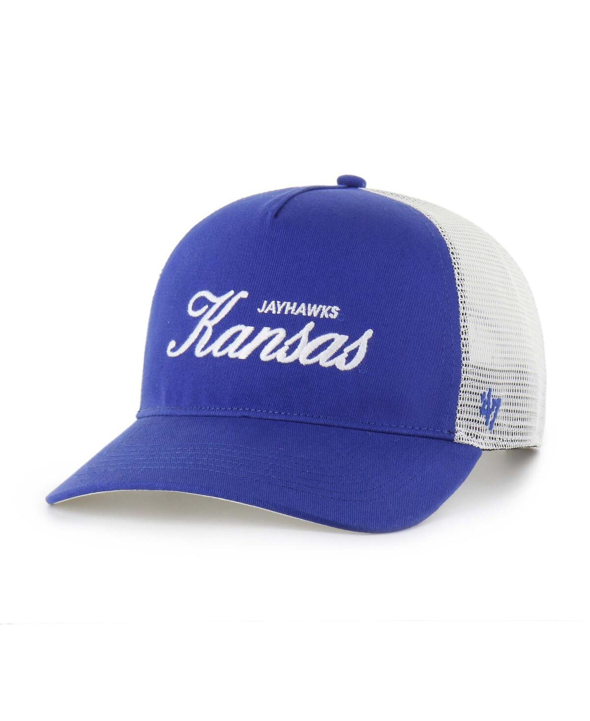 47 Brand Men's And Women's Royal Kansas Jayhawks Contemporary Basics Foundation Trucker Hitch Adjustable Hat In Blue