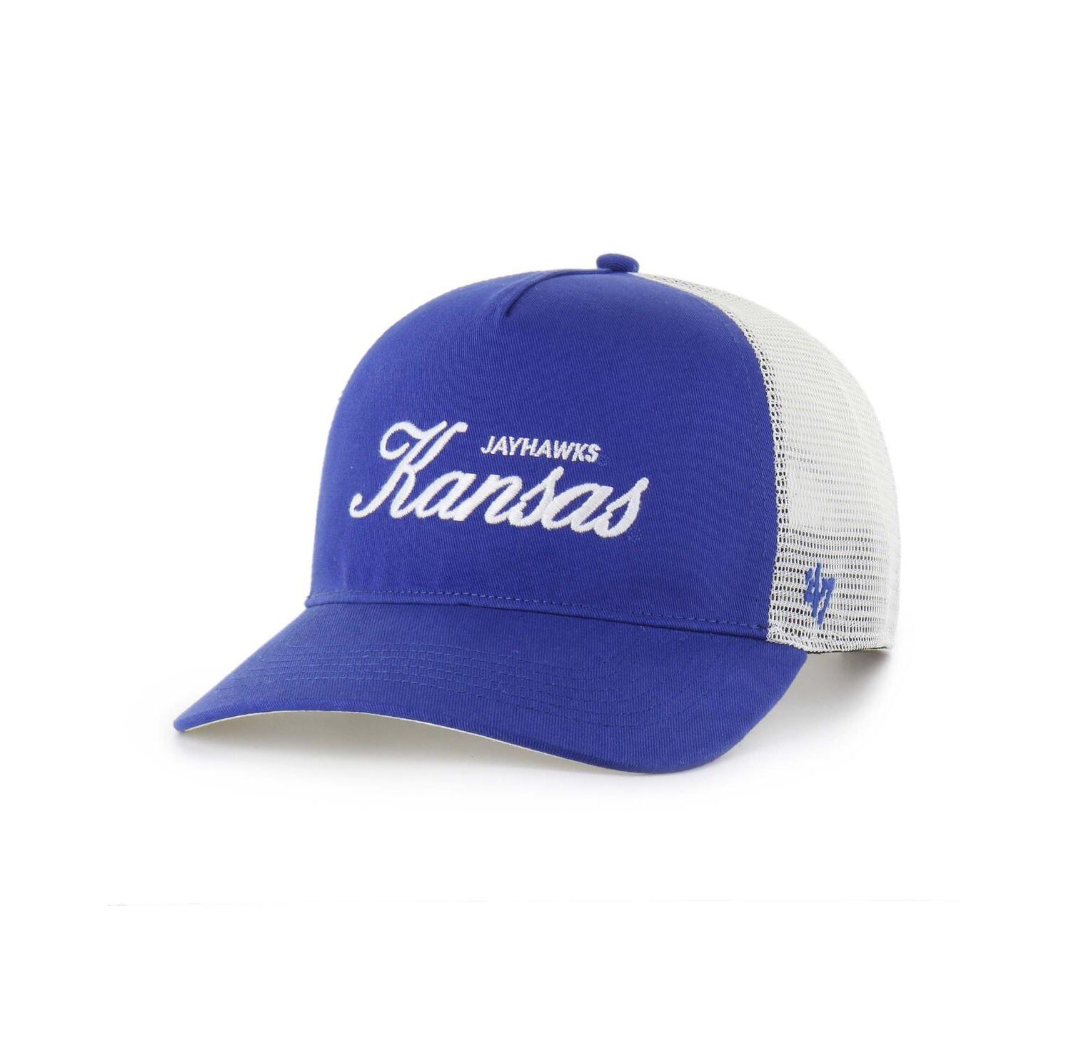 Men's and Women's Royal Kansas Jayhawks Contemporary Basics Foundation Trucker Hitch Adjustable Hat