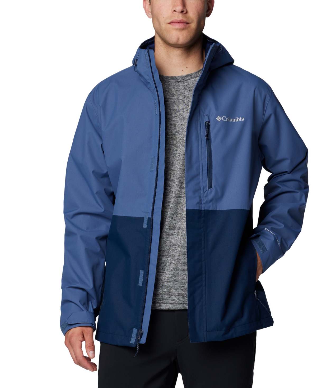 Columbia Boundary Springs Waterproof Rain Jacket In Blue