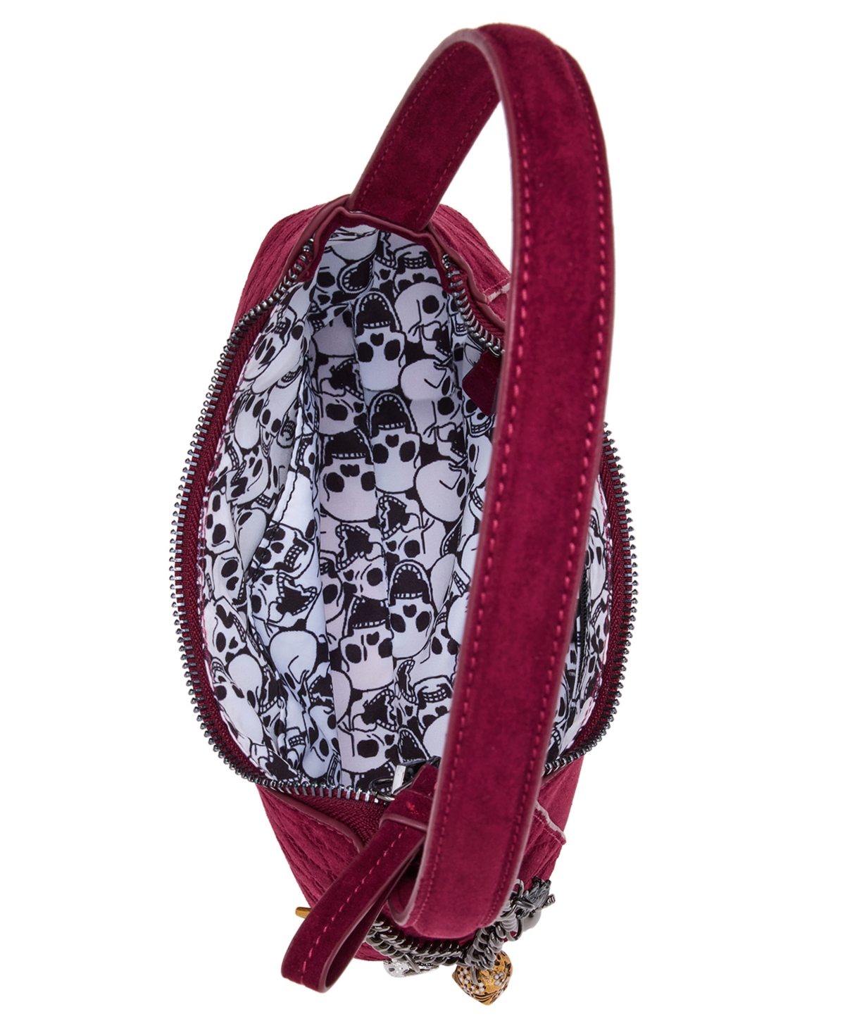 Betsey Johnson Headliner Deboss Top Zipper Shoulder Bag In Red