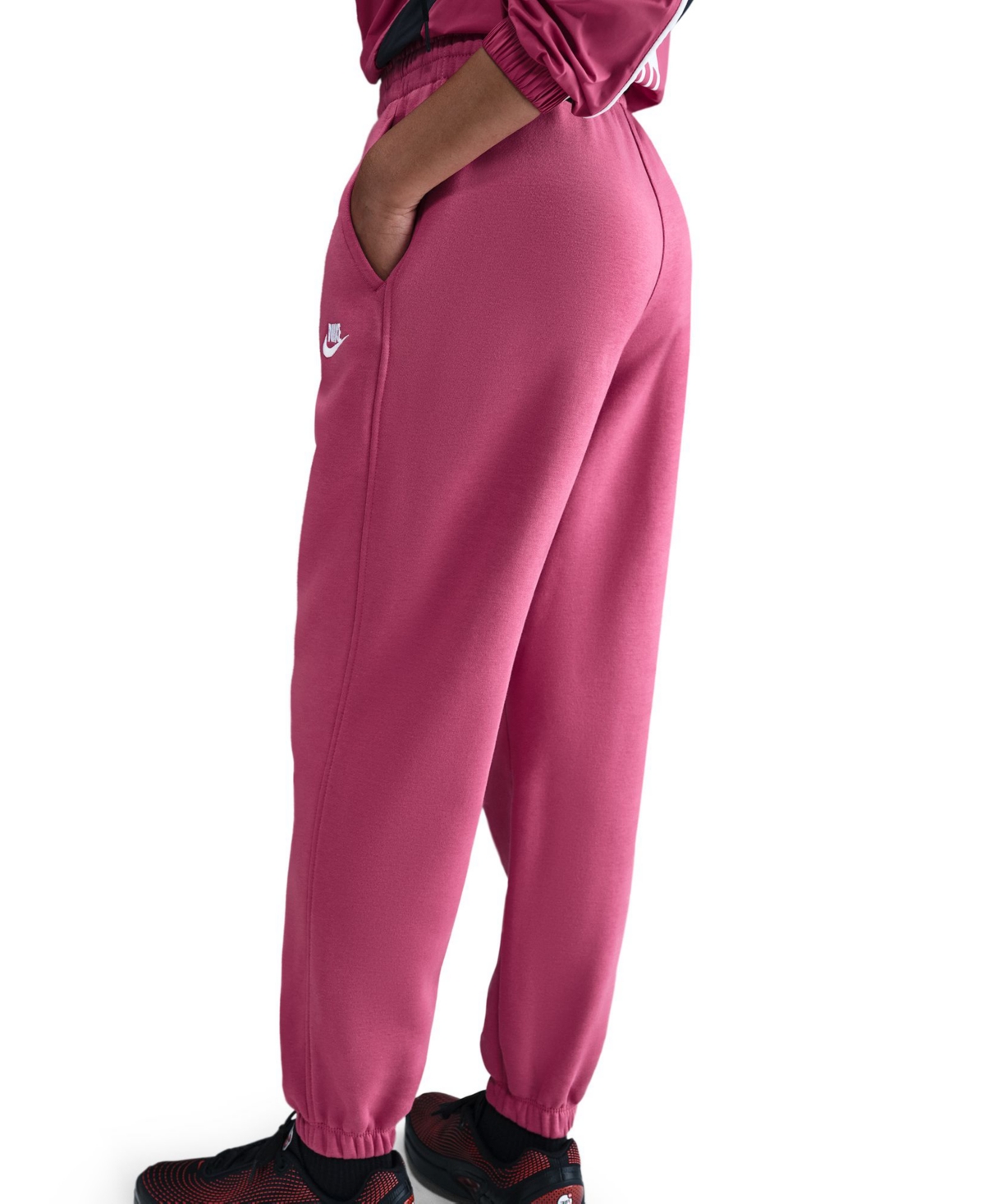 Nike Big Kids Sportswear Club Fleece Loose Logo Joggers In Red