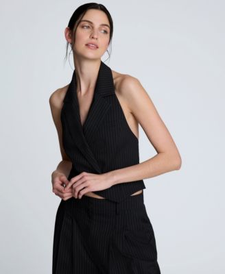 Women's Pinstripe Peak Lapel Blazer