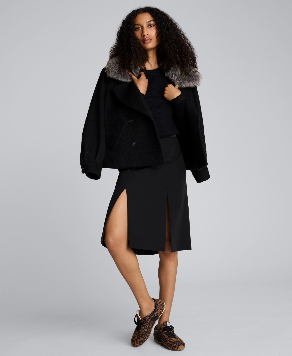 Kenneth Cole Women's High-rise Knee Length Skirt In Black