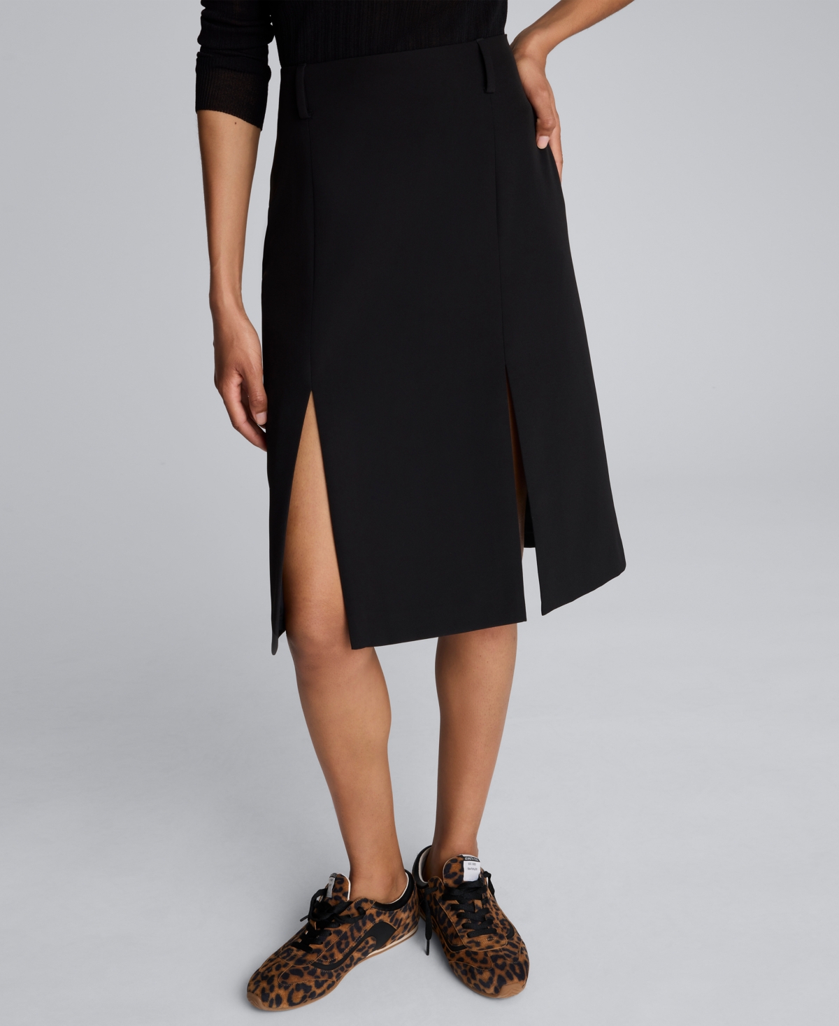 Kenneth Cole Women's High-rise Knee Length Skirt In Black