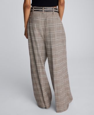 Women's Plaid High-rise Pants