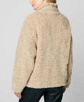 Women's Faux Sherpa and Denim Mixed Media Jacket