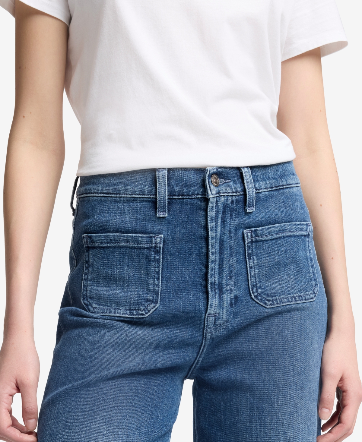 7 For All Mankind Juniors Collarless Jacket In Blue