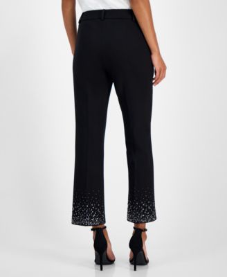 Women's Embellished Mid-Rise Capri Pants