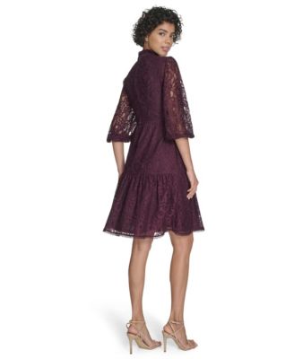 Women's Lace V-Neck Babydoll Dress