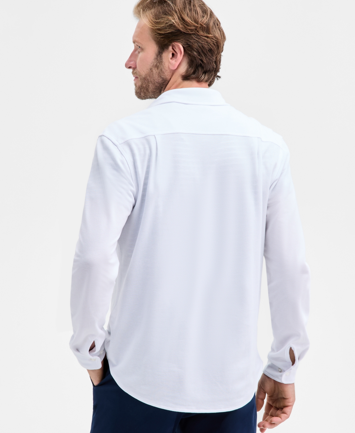 Club Room Men's Knit Button-Up Long-Sleeve Shirt, Macy's Exclusive