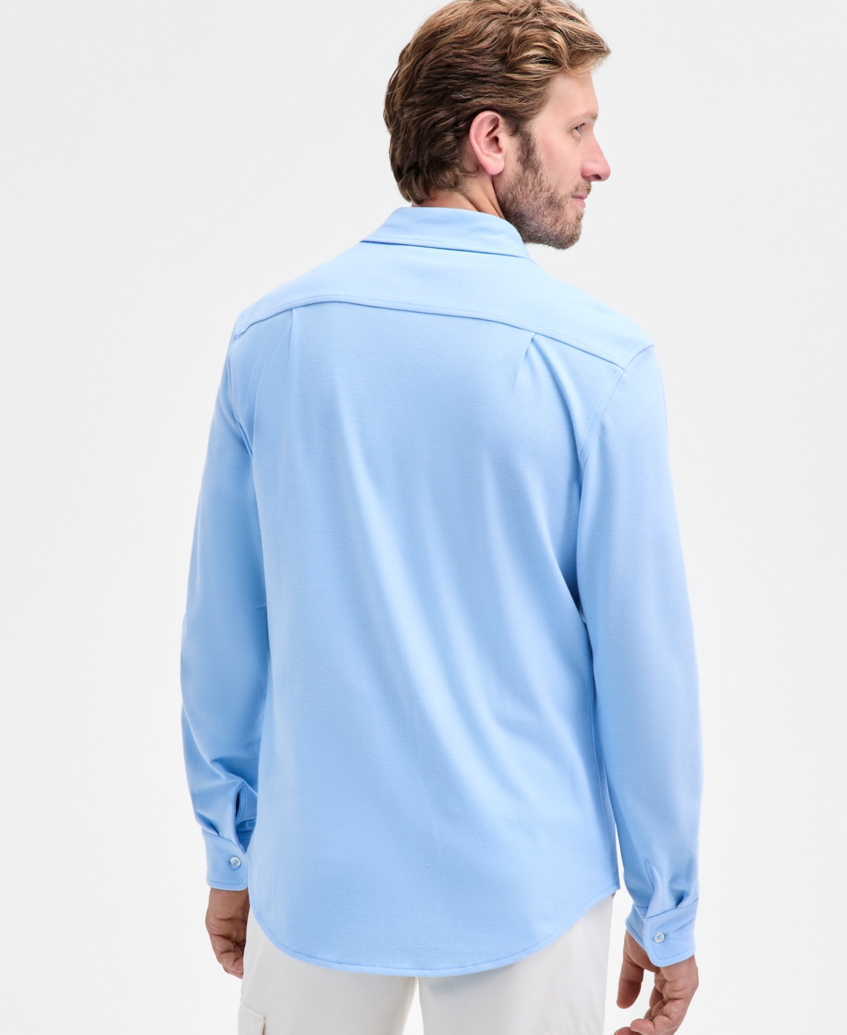 Club Room Men's Knit Button-Up Long-Sleeve Shirt, Macy's Exclusive