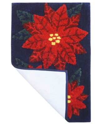 Poinsettia Bath Rug, 20" x 32"  