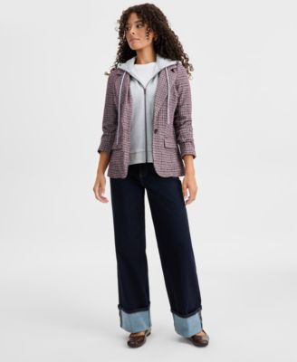 Women's Morgan Cuffed Wide-Leg Jeans