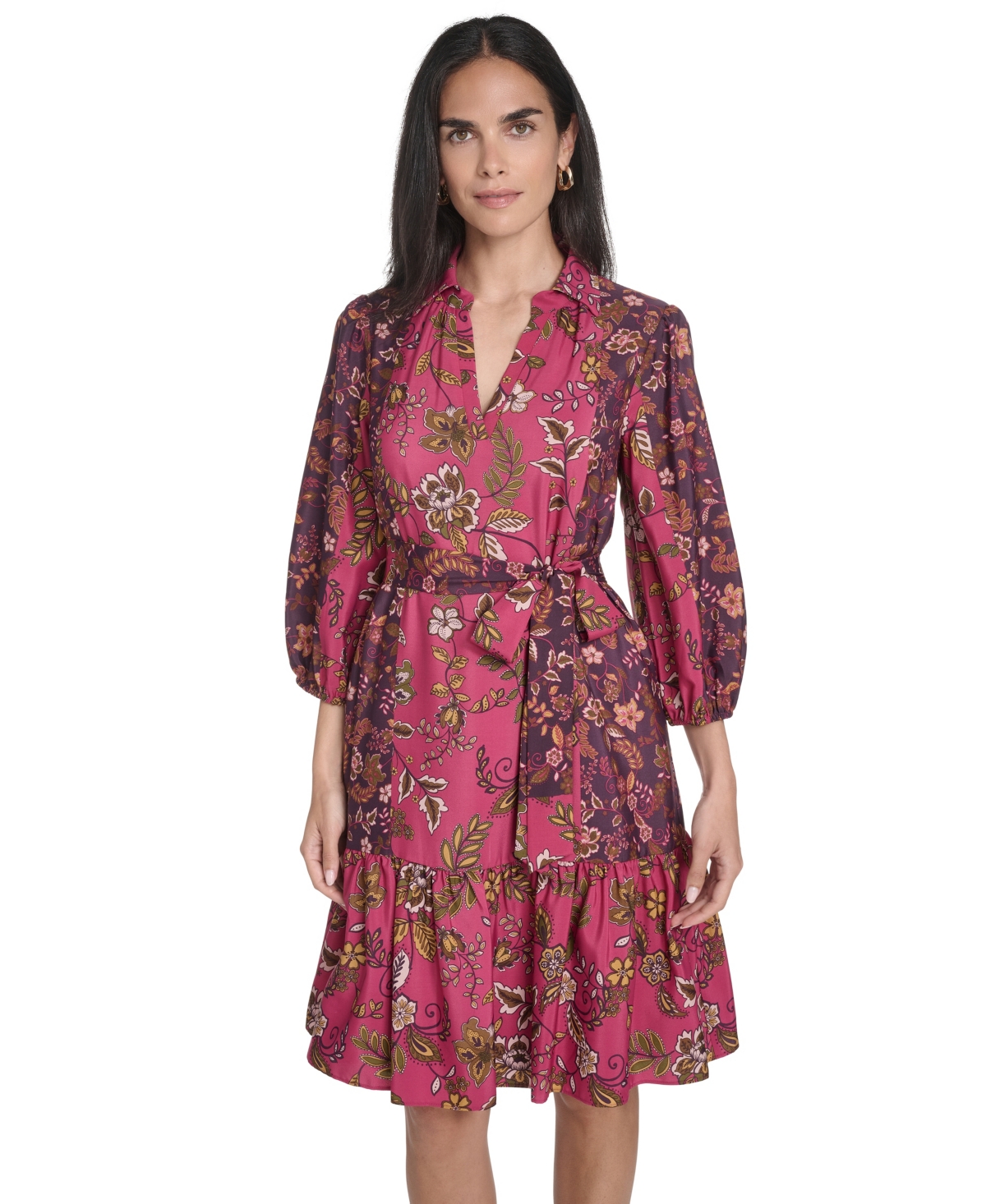 Jessica Howard Women's Short Shirt Tiered Skirt Dress In Multi