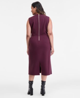 Plus Size Mixed-Media Dress, Macy's Exclusive
