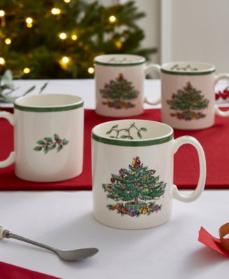 Christmas Tree Mugs, Set of 4