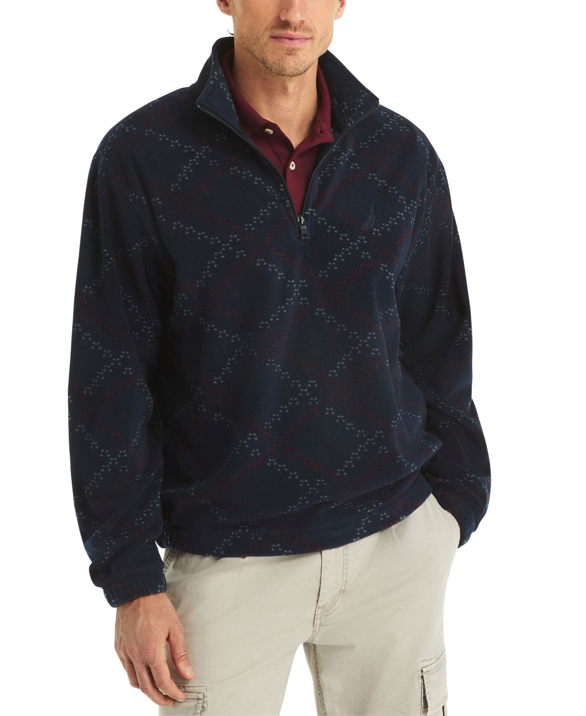 Мужской свитер с имитацией шеи