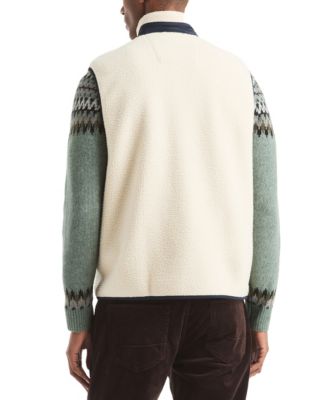 Men's Mixed Media Faux Shearling Vest