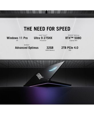 18" ROG Strix SCAR 18 Gaming Laptop - Intel Core Ultra 9 Processor 275HX - NVIDIA GeForce RTX 5080 - 32GB/2TB SSD - Win 11 Pro