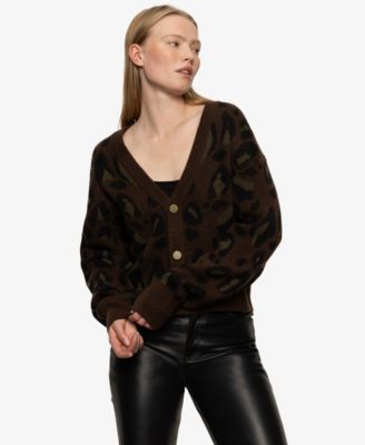 Women's Meow Long Sleeve Cardigan Sweater