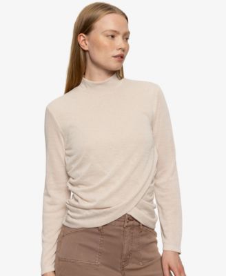 Women's Draped Mock Neck Top