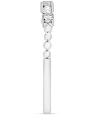Diamond Beaded Narrow Stack Band (1/10 ct. t.w.) in 10k Gold or 10k White Gold, Created for Macy's