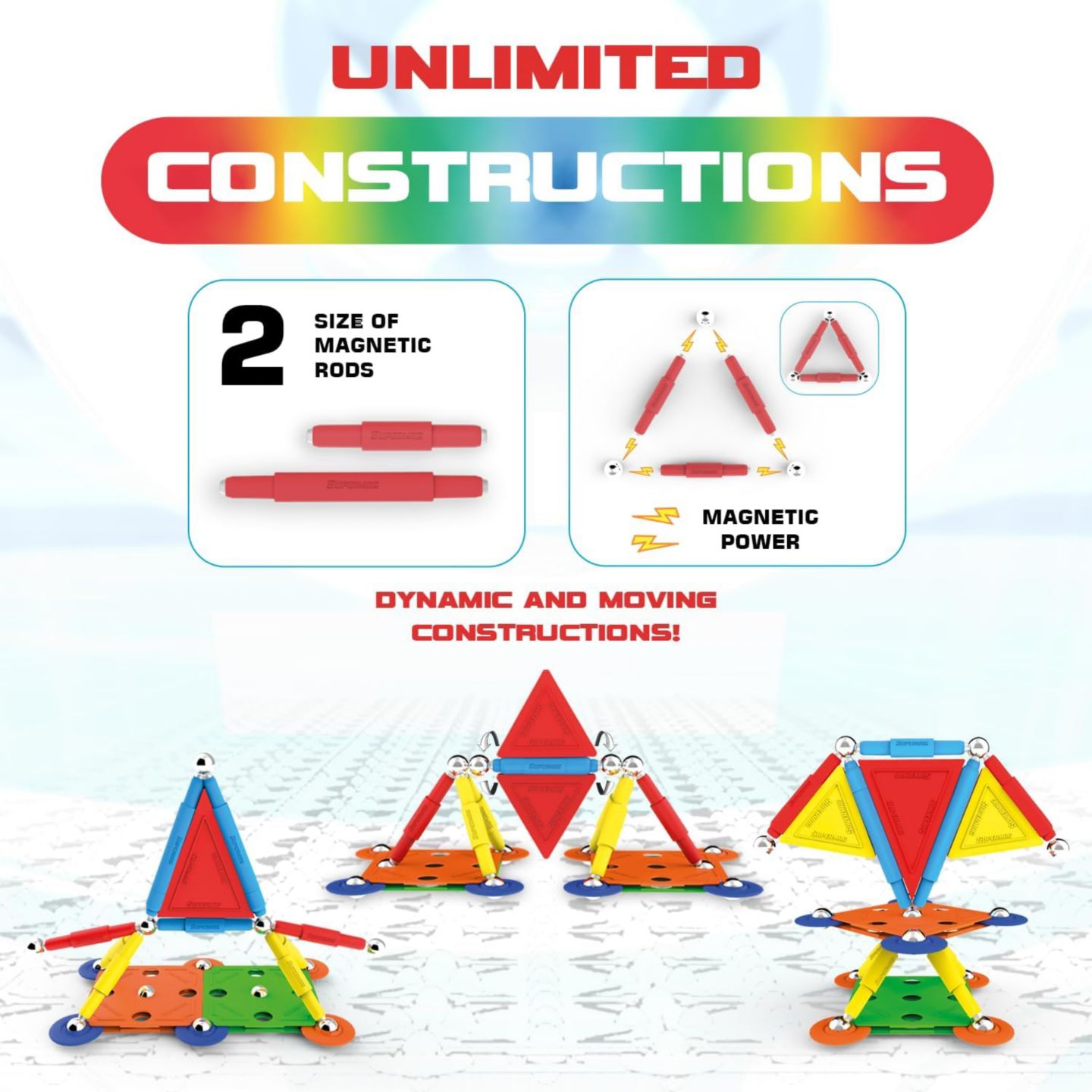 Детский конструктор Tinamiri SuperMag Multicolor 45, цвет: Open Miscellaneous — фото 4