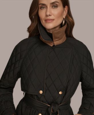Women's Belted Maxi Quilted Coat