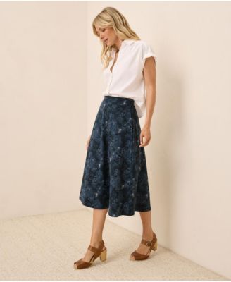 Women's Fit & Flare Midi Skirt