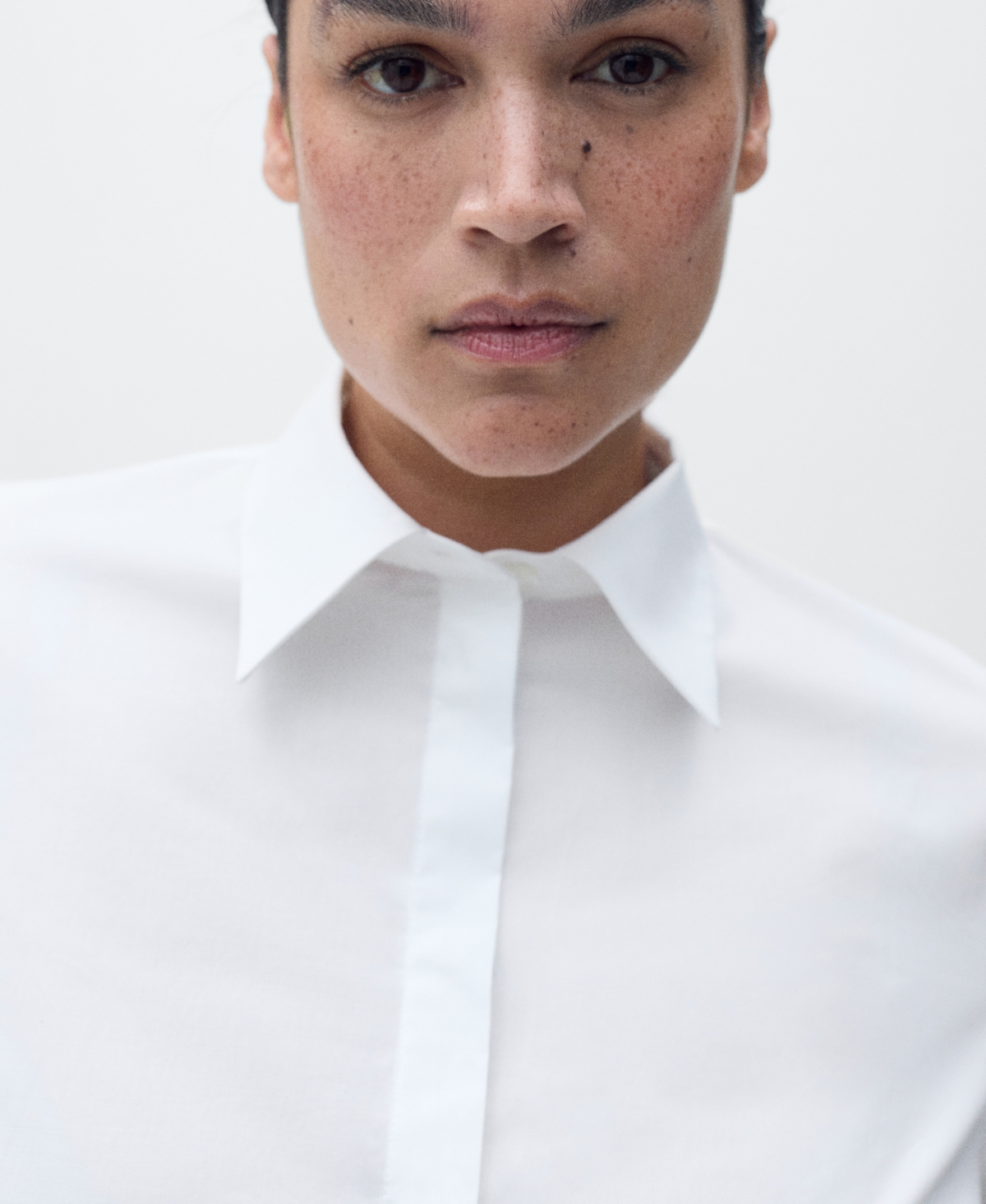 Mango Women's Fitted Cotton Shirt In White