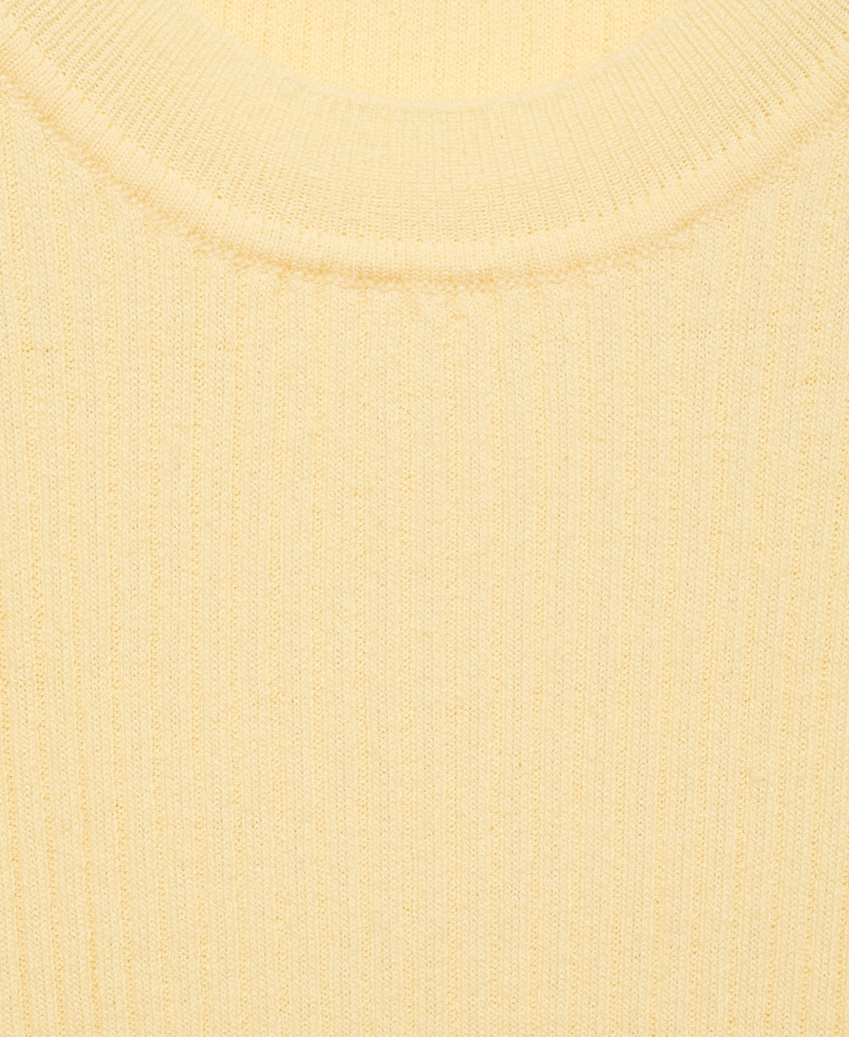 Mango Sleeveless Rib Sweater In Yellow
