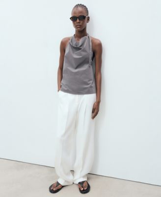 Women's Open-Back Draped Top