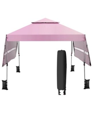 10'x17.6' Outdoor Instant Pop-up Canopy Tent Dual Half Awnings Adjust Patio