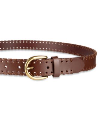 Laced-Edge Casual Leather Belt