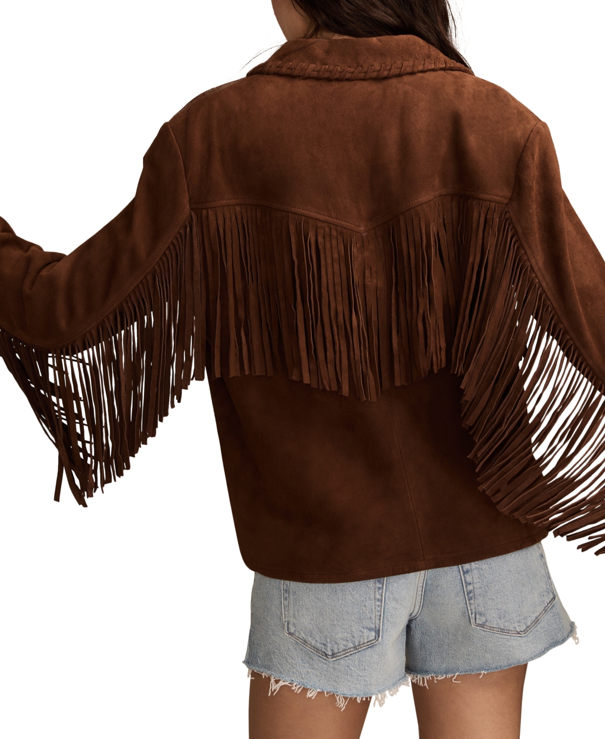 Lucky Brand Women'sâ Fringed Collared Jacket In Brown