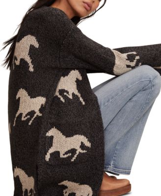 Women's Horse V-Neck Cardigan