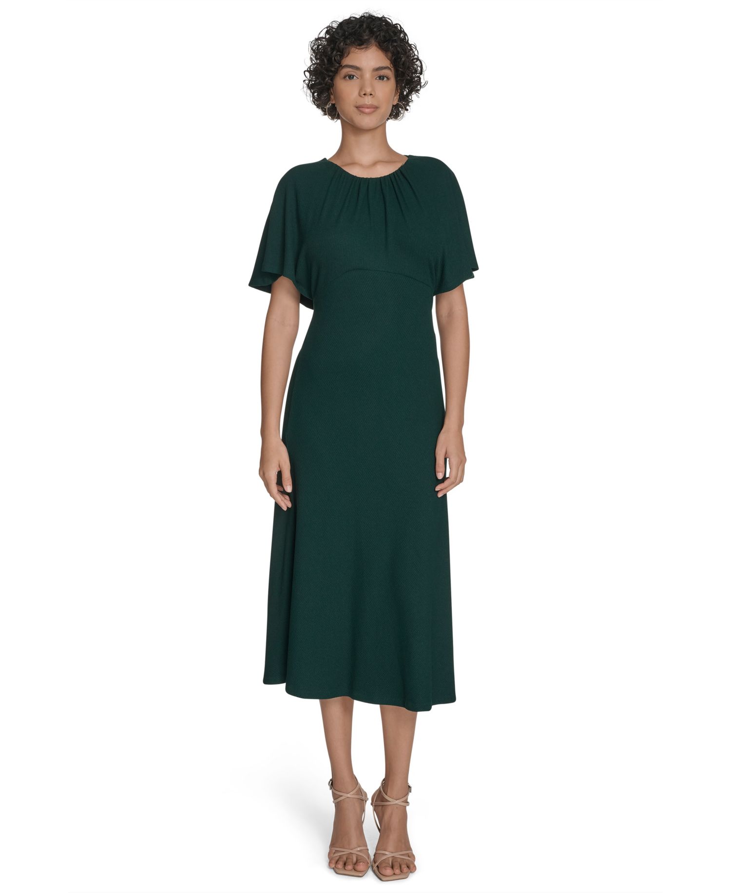 Women's Flutter Sleeve Midi Dress