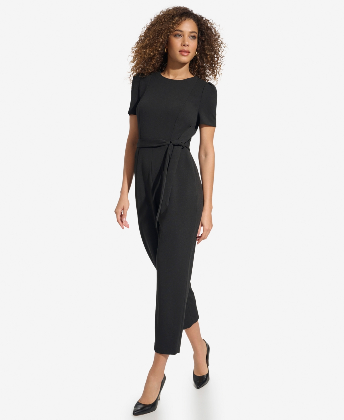 Calvin Klein Women's Puff Sleeve Jumpsuit In Black