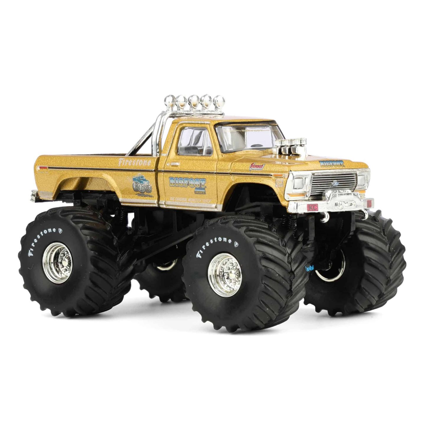 Детская игрушка Greenlight Collectibles 1:64 Scale Bigfoot #1 Kings of Crunch Die-Cast Collectible Monster Truck Toy, цвет: Золотой — фото 2