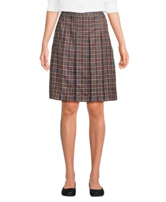 Women's Plaid Box Pleat Skirt Top of the Knee