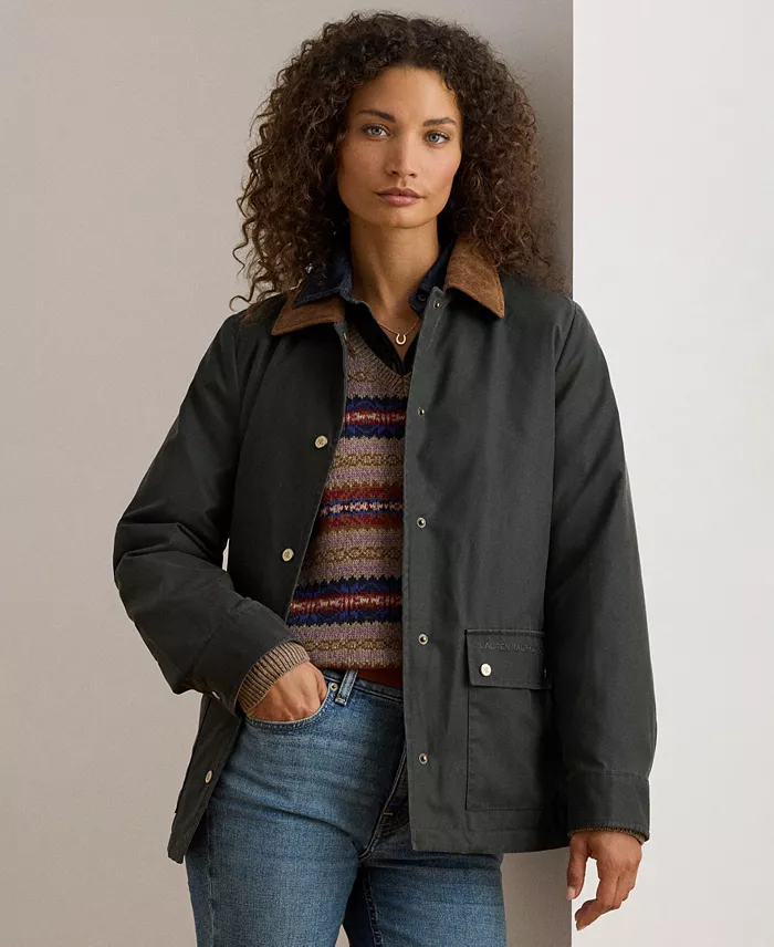 Women's Cord-Collar Waxed Jacket