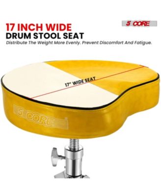 Drum Throne 4" Padded Guitar Stool Drummer Chair Adjustable Musician Seat - DS CH YLW SDL HD