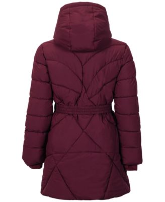 Big Girls' Quilted Belted Stadium Jacket